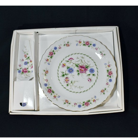 Andrea by Sadek Spring Night pattern 2 piece set fine porcelain China 8087 - Picture 1 of 4